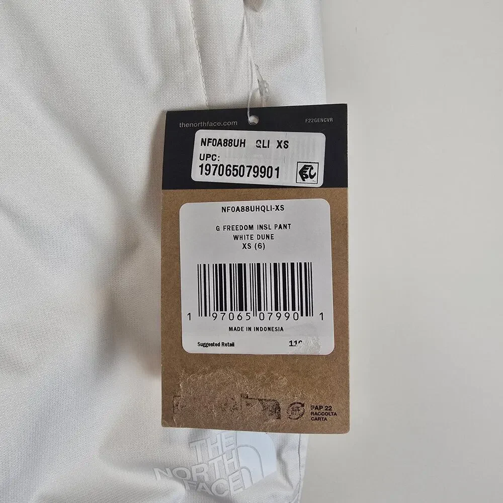 The North Face Girls Size XS/6 Freedom Insulated Snow Pants White Dune Snowboard